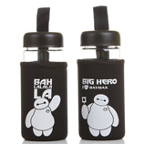 280ml大白广口布套玻璃杯 密封运动水杯 学生杯子