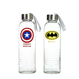 550ml影视剧卡通玻璃杯 学生手提水杯