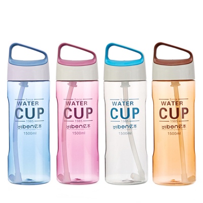 1.5L亿本大容量PC水壶户外旅行吸管水杯便携运动塑料太空杯