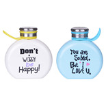 300ML卡通英文便携手提玻璃杯 创意学生随手杯 情侣水杯