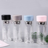 260ML品雅商务双层玻璃杯便携带茶隔耐高温泡茶杯子