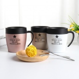 330ML创意咖啡办公保温杯带手柄304不锈钢商务杯子