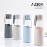 400ML艾利森玻璃杯硅胶套防烫男女学生便携杯子