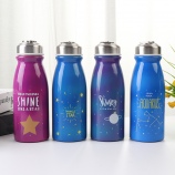 350M牛奶瓶星空保温杯可乐瓶学生情侣水杯卡通杯子