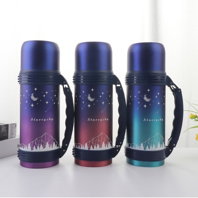 1200ML大容量星空保温杯户外旅行壶不锈钢车载杯子