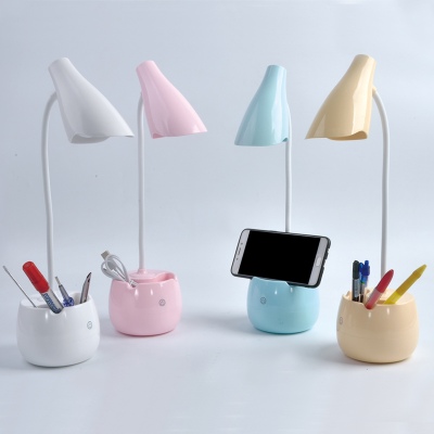 1016触摸感台灯创意手机支架收纳盒三档调节读书灯