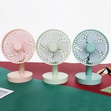 简约圆形摇头风扇usb充电手持桌面静音电风扇