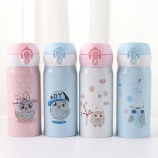 350ML韩版猫头鹰弹盖保温杯304不锈钢学生小清新杯子