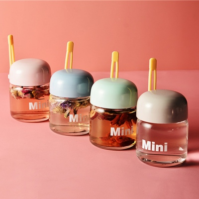 150ML Mini提手便携玻璃杯清新可爱透明单层网红杯