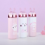 330ML韩版高款卡通萌趣兔亮片保温杯可爱随手杯子