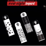 500ML简约豹纹弹盖保温杯304不锈钢商务直身水杯子