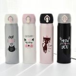 500ML卡通喵你猫系列弹盖保温杯不锈钢水杯便携杯子