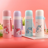 350ML卡通角马塑吊保温杯子弹头不锈钢学生水杯