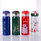 350ML弹盖保温杯不锈钢真空双层学生水杯子