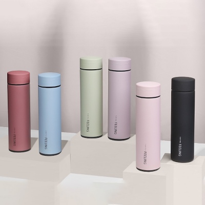 430ML纯色商务保温杯带茶隔运动外带办公泡茶水杯