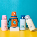 500ml潮宝流量组合背带保温杯316不锈钢双盖喝水杯子