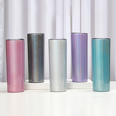 650ml时尚20彩虹漆汽车咖啡杯男女士带吸管保温杯