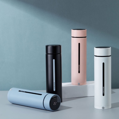 450ml智能显温支架保温杯304不锈钢广告定制礼品杯