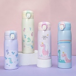 350ML卡通萌熊弹盖恐龙家族保温杯小清新便携随手杯