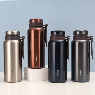 750ML大容量硅胶绳真空保温杯户外运动旅行车载保温壶