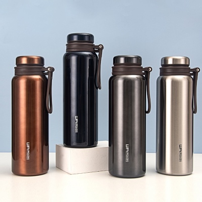 900ML大容量硅胶绳真空保温杯户外运动旅行车载保温壶