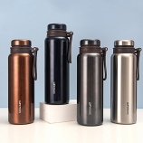 900ML大容量硅胶绳真空保温杯户外运动旅行车载保温壶