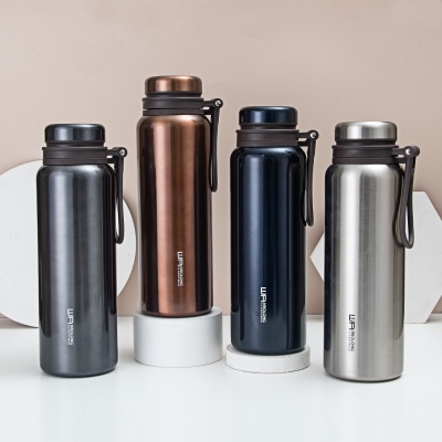 1100ML大容量硅胶绳真空保温杯户外运动旅行车载保温壶