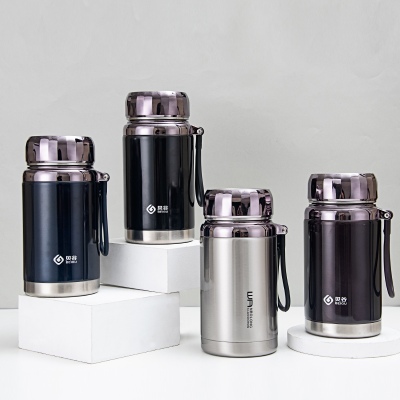 1000ML吊带真空保温杯大容量户外运动旅行便携车载水壶