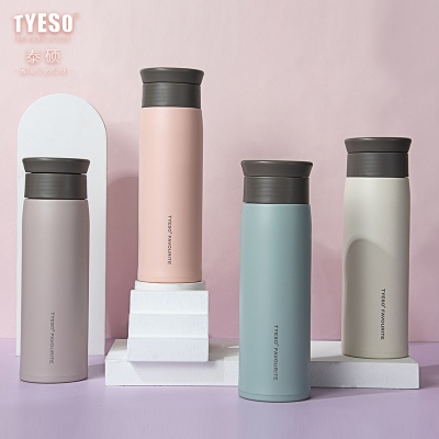 500ML创意圆肩保温杯304不锈钢双层真空商务咖啡杯