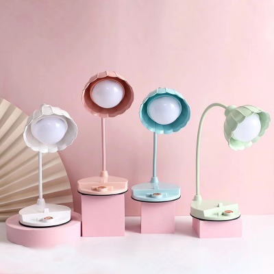 花朵带支架触摸台灯LED护眼台灯USB充电折叠阅读灯