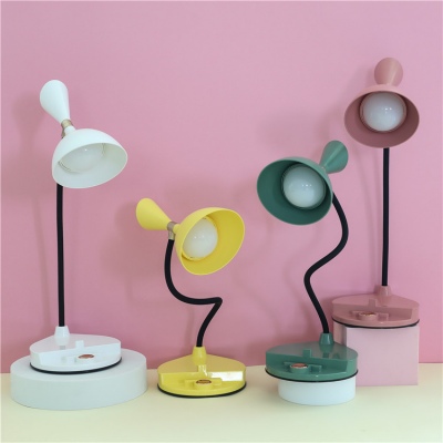 圆形带支架触摸台灯北欧风LED三档调光节能小夜灯