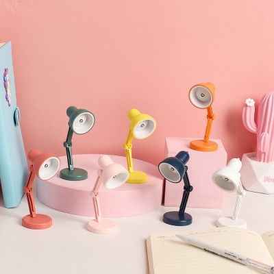 圆形迷你折叠台灯北欧风简约LED小台灯学生护眼阅读灯