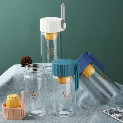 280ML米斯玻璃杯个性潮流单层透明带茶漏便携随手杯