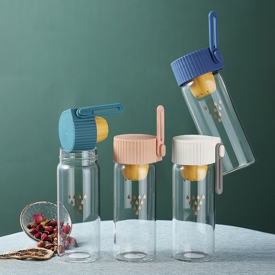 350ML米斯玻璃杯个性潮流单层透明带茶漏便携随手杯