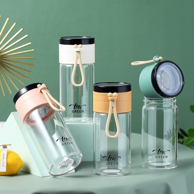 320ML时尚简约茶水分离玻璃杯男女士商务办公泡茶杯