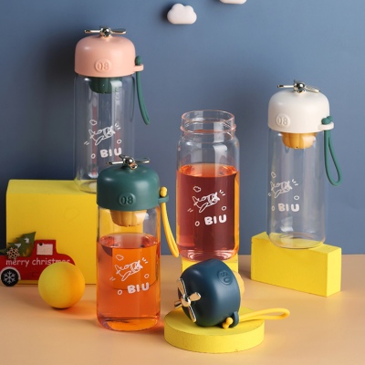 380ML创意小萌玻璃杯带茶漏时尚潮流可爱便携随手杯