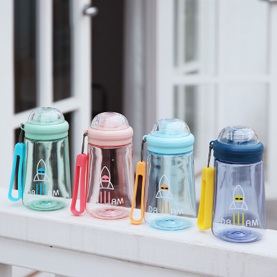 340ML时尚简约ROCKET塑料杯学生便携水杯带茶隔杯子