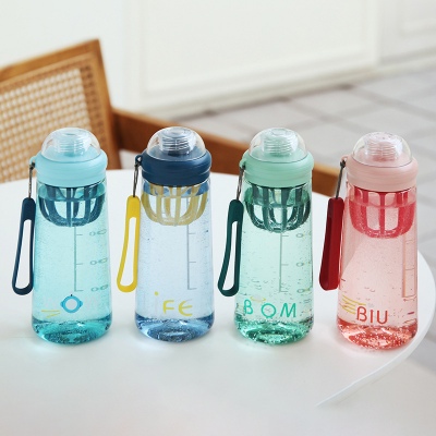 500ML飞船塑料杯运动健身杯水果杯带刻度蛋白粉摇摇杯