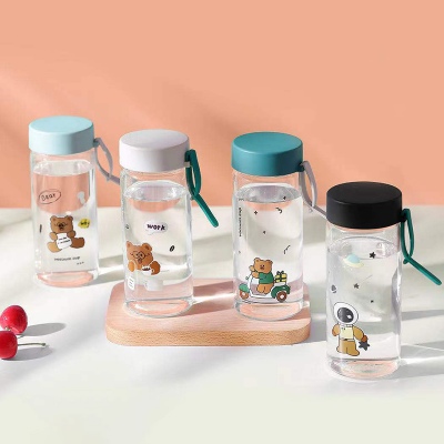 360ML创意3D立体熊先生玻璃杯可爱便携简约小清新水杯