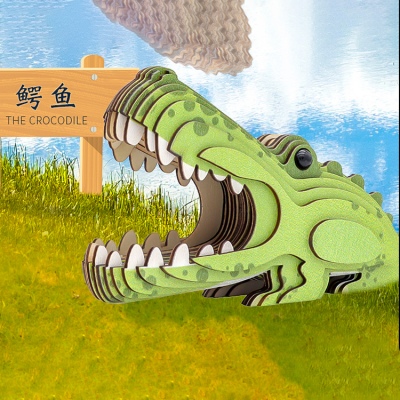 蓝色星球-鳄鱼 diy手工制作拼装玩具桌面摆件