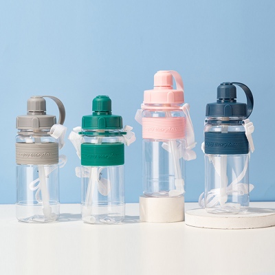 600ML简约清新太空手提塑料杯户外便携杯子旅行随手杯