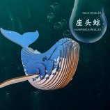 蓝色星球-座头鲸 diy手工制作拼装玩具桌面摆件
