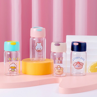 150ML卡通迷你动物玻璃杯小巧可爱少女心学生水杯