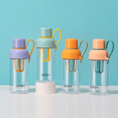 500ML手塑料杯户外运动健身便携果汁蛋白粉摇摇杯