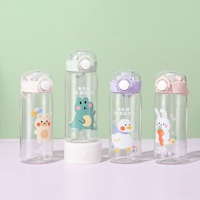 350ML星愿动物美乐吸管塑料杯学生可爱便携随手杯