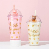 430ML冰块熊吸管冰杯