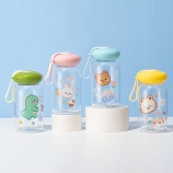 420ML萌宠乐园飞碟玻璃杯可爱便携学生情侣随手杯子