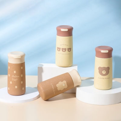 300ML卡通冰花小熊尚悦保温杯日系磨砂可爱少女心水杯