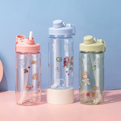 1700ml提手吸管大容量水壶户外运动健身便携塑料杯