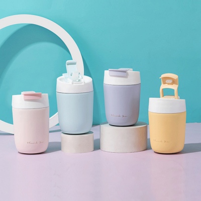 360ml时尚双饮保温杯304不锈钢男女士商务办公水杯